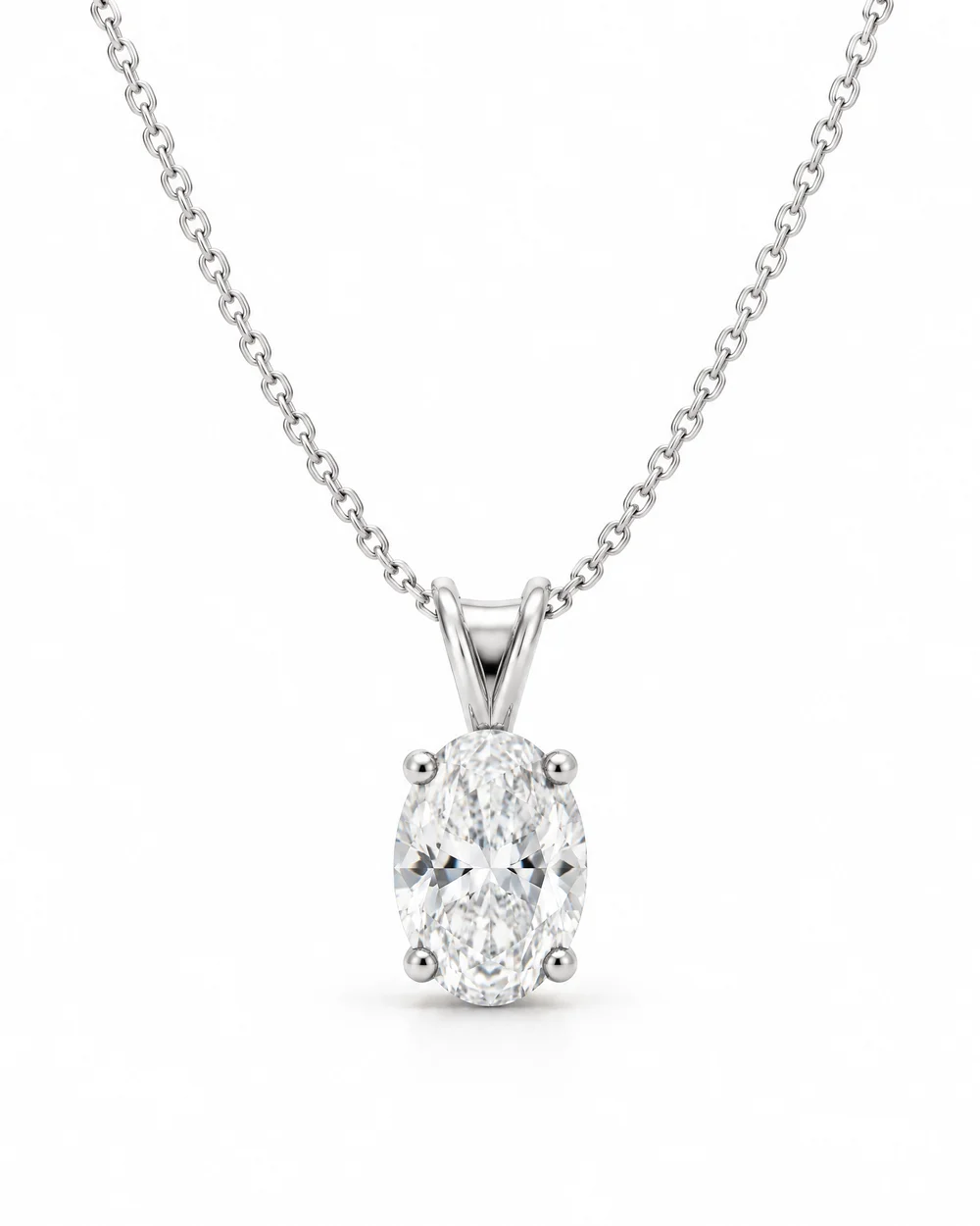 The Pendant, oval, 1 ct, on white